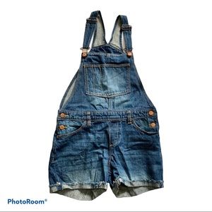 Old Navy Denim Overalls Shorts Girls XL 14